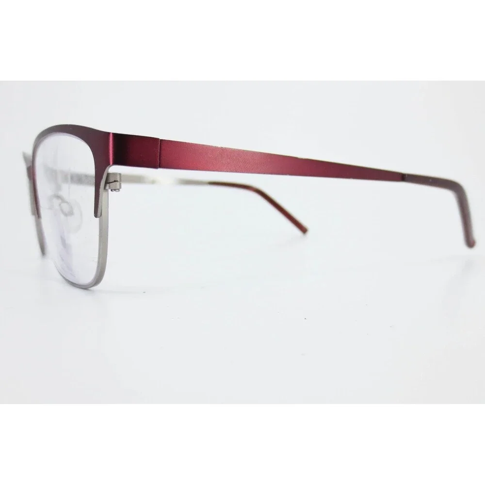 Success SS-384 Eyeglass Frames Burgundy Pewter Metal Cat Eye 56-17-145 Glasses